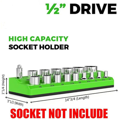1PC 1/2" Green Imperial Magnetic Socket Organizer Storage Holder Trays Single size