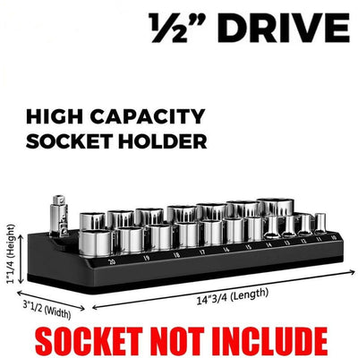 1PC 1/2" Black Metric Magnetic Socket Organizer Storage Holder Trays Single size