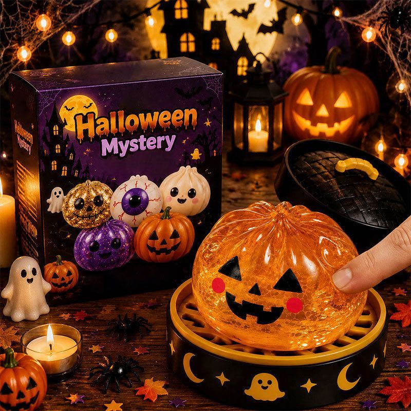 Halloween toys, mystery blind box, pumpkin toys, ghost toys, eyeball toys, slow-rebound pectin, stress relief toy, Halloween gifts, Halloween decorations, Australian Halloween, sensory toy - pumpkin - Size 8cm