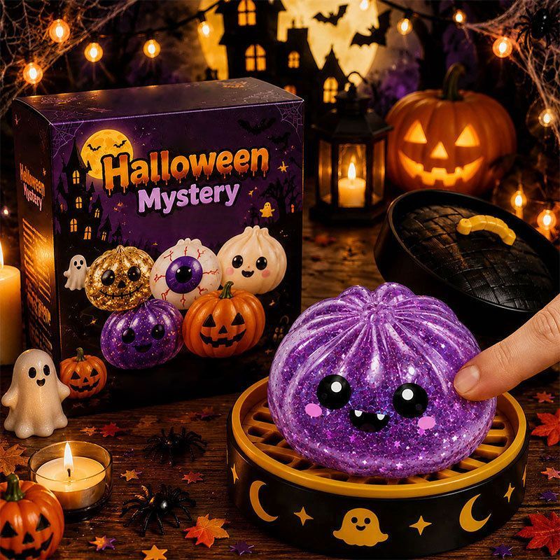 Halloween toys, mystery blind box, pumpkin toys, ghost toys, eyeball toys, slow-rebound pectin, stress relief toy, Halloween gifts, Halloween decorations, Australian Halloween, sensory toy - Purple Phantom - Size 8cm