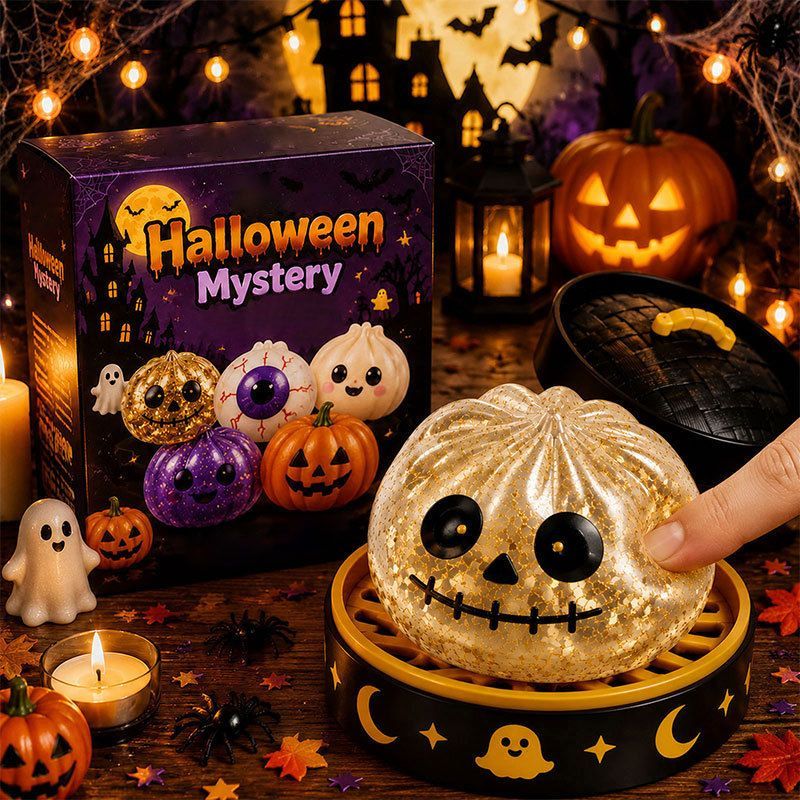 Halloween toys, mystery blind box, pumpkin toys, ghost toys, eyeball toys, slow-rebound pectin, stress relief toy, Halloween gifts, Halloween decorations, Australian Halloween, sensory toy - skeleton - Size 8cm