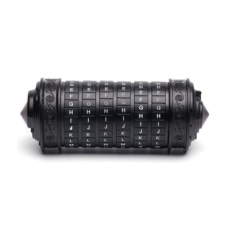 Da Vinci Code, Lock Cylinder, Puzzle, Gift, Valentine's Day Gift, Christmas Gift, Birthday Gift, Australian Puzzle, Brain Teaser, Code Breaking - Black - Size L