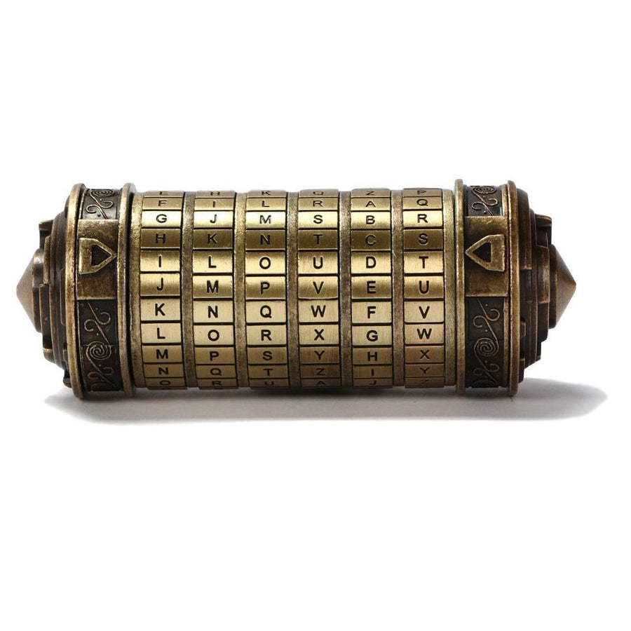 Da Vinci Code, Lock Cylinder, Puzzle, Gift, Valentine's Day Gift, Christmas Gift, Birthday Gift, Australian Puzzle, Brain Teaser, Code Breaking - Bronze - Size L