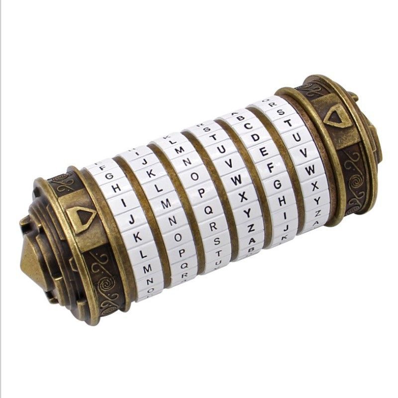 Da Vinci Code, Lock Cylinder, Puzzle, Gift, Valentine's Day Gift, Christmas Gift, Birthday Gift, Australian Puzzle, Brain Teaser, Code Breaking - cupronickel - Size L