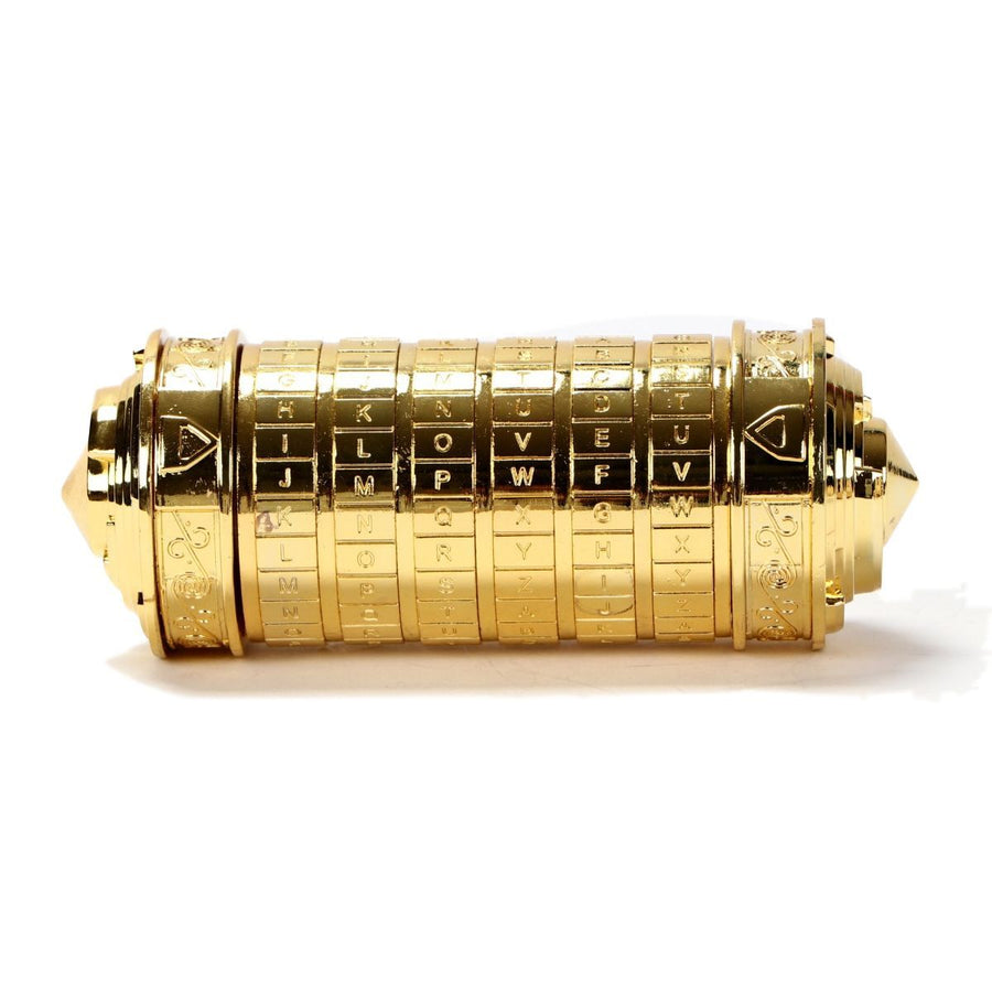 Da Vinci Code, Lock Cylinder, Puzzle, Gift, Valentine's Day Gift, Christmas Gift, Birthday Gift, Australian Puzzle, Brain Teaser, Code Breaking - Gold - Size L