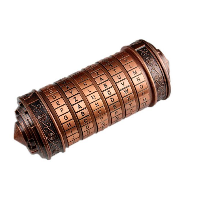 Da Vinci Code, Lock Cylinder, Puzzle, Gift, Valentine's Day Gift, Christmas Gift, Birthday Gift, Australian Puzzle, Brain Teaser, Code Breaking - red copper - Size L