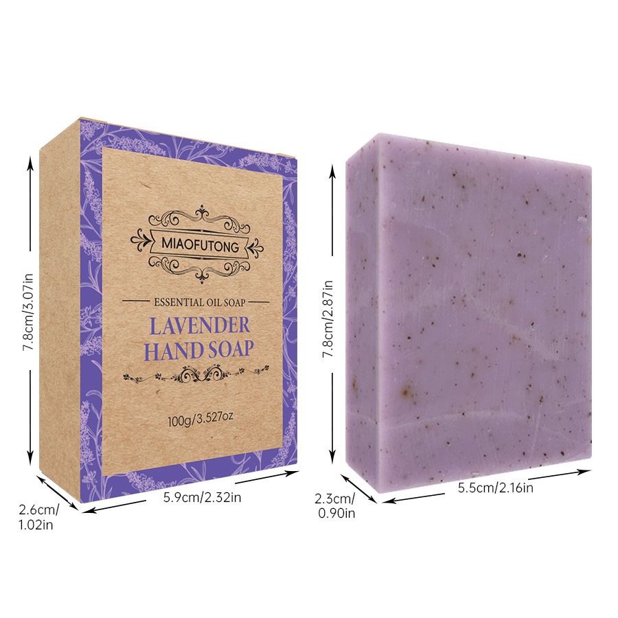 exfoliating soap, handmade soap set, lavender essential oil, rose essential oil, face and body soap, skin brightening, hyperpigmentation treatment, gentle facial scrub, spa gift set, Australian natural skincare - Lavender - Size 6PCS