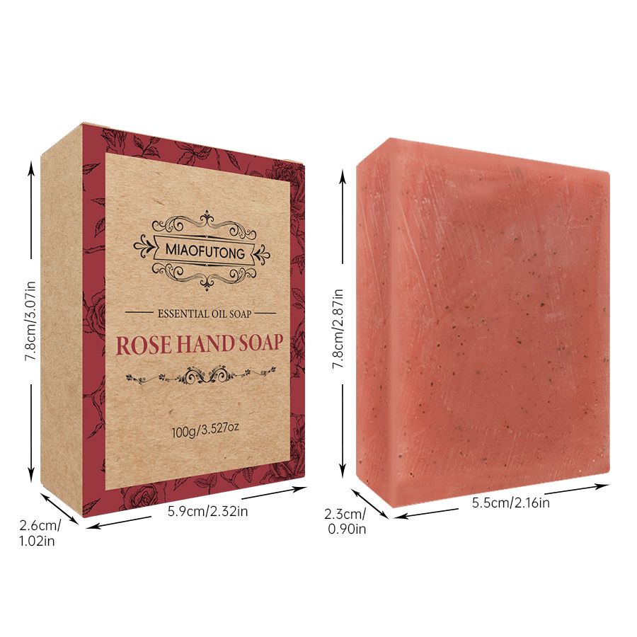 exfoliating soap, handmade soap set, lavender essential oil, rose essential oil, face and body soap, skin brightening, hyperpigmentation treatment, gentle facial scrub, spa gift set, Australian natural skincare - Rose - Size 6PCS