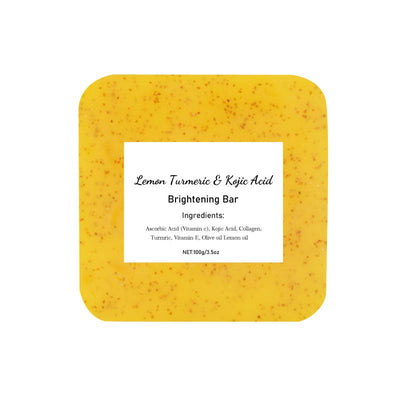 lemon turmeric soap, kojic acid soap, brightening soap, natural soap, skin brightening, dark spot corrector, hyperpigmentation treatment, even skin tone, anti-aging soap, handmade soap, Australian skincare, glowing skin - Yellow - Size 6PCS
