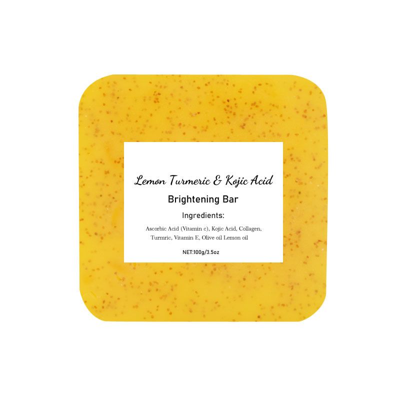 lemon turmeric soap, kojic acid soap, brightening soap, natural soap, skin brightening, dark spot corrector, hyperpigmentation treatment, even skin tone, anti-aging soap, handmade soap, Australian skincare, glowing skin - Yellow - Size 6PCS