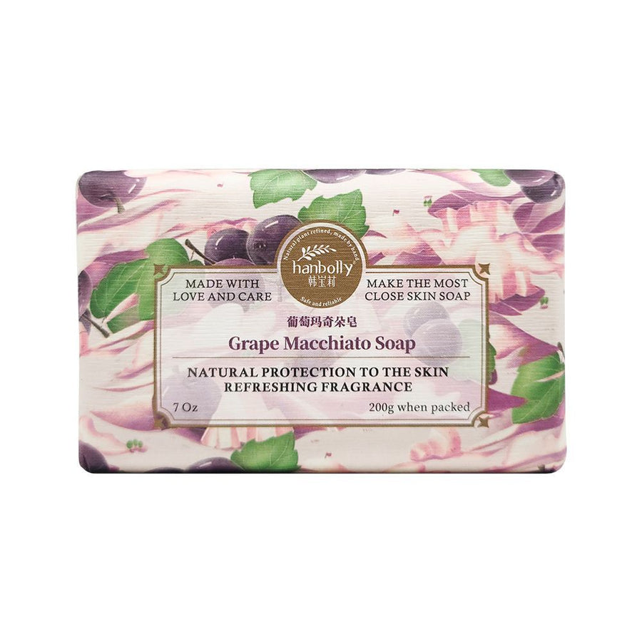 Hanbolly soap, beach fragrance soap, pure plant oil soap, natural skin care soap, hand-crafted soap, moisturizing soap bar - Grape Macchiato Soap - Size 2pcs-200g