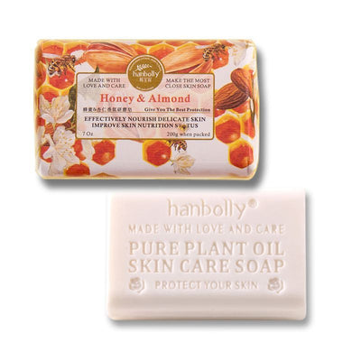 Hanbolly soap, beach fragrance soap, pure plant oil soap, natural skin care soap, hand-crafted soap, moisturizing soap bar - Honey - Size 2pcs-200g