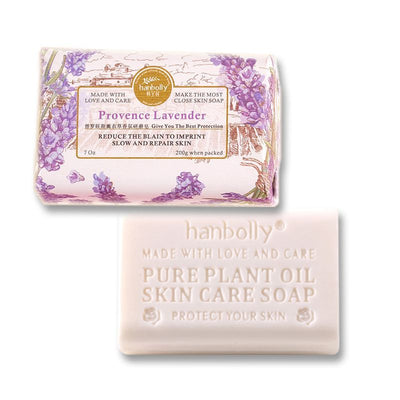 Hanbolly soap, beach fragrance soap, pure plant oil soap, natural skin care soap, hand-crafted soap, moisturizing soap bar - Lavender - Size 2pcs-200g