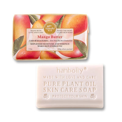 Hanbolly soap, beach fragrance soap, pure plant oil soap, natural skin care soap, hand-crafted soap, moisturizing soap bar - Mango - Size 2pcs-200g