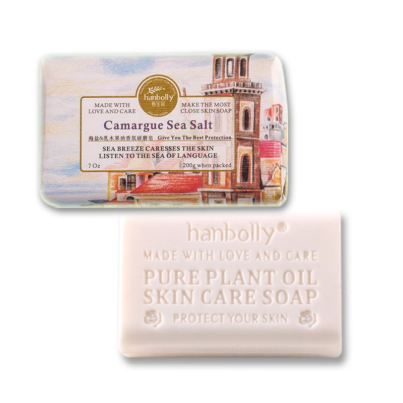 Hanbolly soap, beach fragrance soap, pure plant oil soap, natural skin care soap, hand-crafted soap, moisturizing soap bar - Sea-salt - Size 2pcs-200g