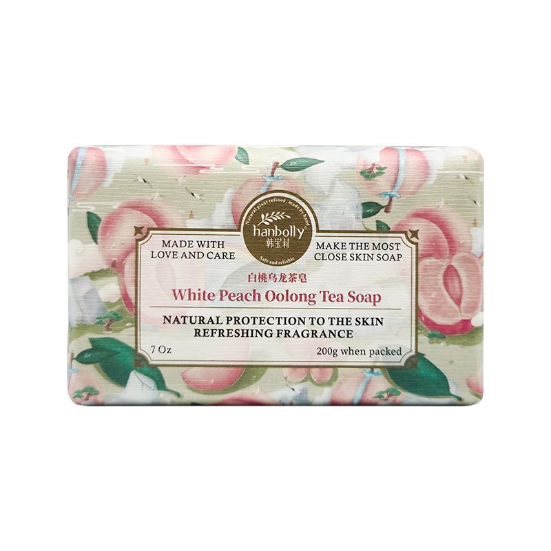 Hanbolly soap, beach fragrance soap, pure plant oil soap, natural skin care soap, hand-crafted soap, moisturizing soap bar - White Peach Oolong Tea Soap - Size 2pcs-200g