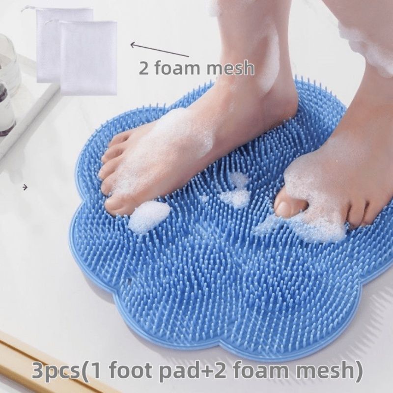 foot scrubber, exfoliating foot pad, dead skin remover, anti-slip shower accessory, deep cleaning foot care, home spa essentials, body brush alternative, foot hygiene, Australian foot care - Blue - Size 2PCS