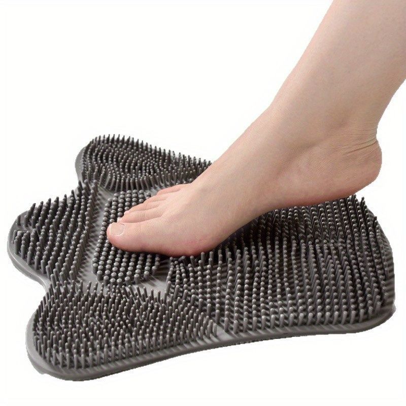 back massage brush, suction cup shower brush, exfoliating back brush, long handle back scrubber, bath brush set, body wash applicator, spa shower accessory, Australian bath essentials, muscle relief back brush, foot soak brush - Gray - Size 2PCS