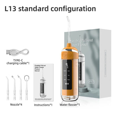 Portable Water Flosser Electric Water Flosser USB Rechargeable Flosser Oral - Orange - Size set