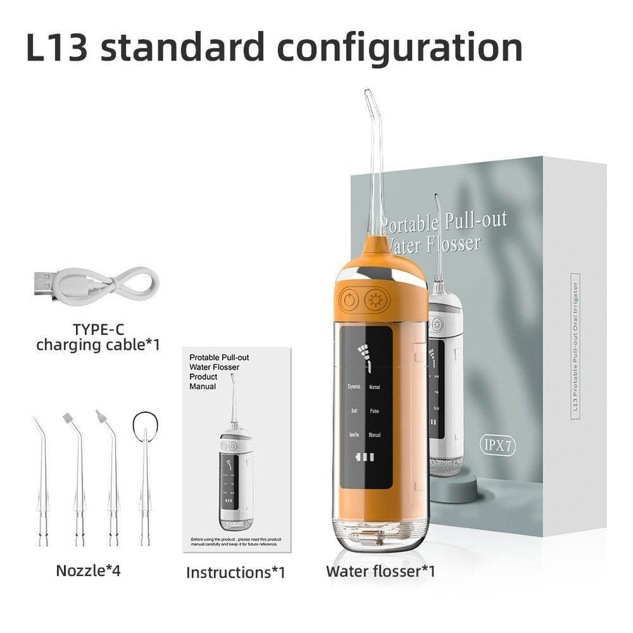 Portable Water Flosser Electric Water Flosser USB Rechargeable Flosser Oral - Orange - Size set