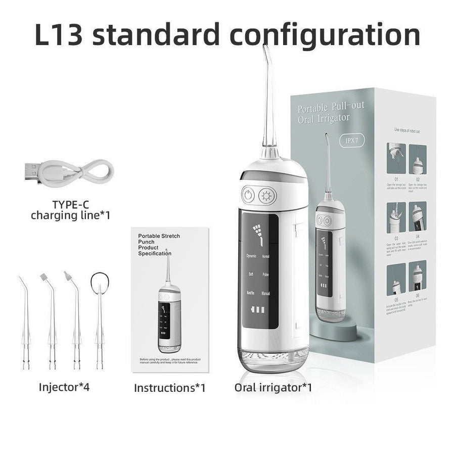 Portable Water Flosser Electric Water Flosser USB Rechargeable Flosser Oral - White - Size set