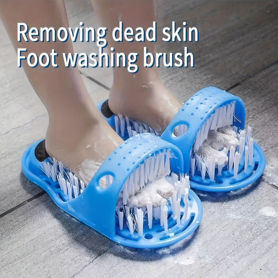 foot wash brush, foot scrubber, shower foot brush, feet cleaner, dead skin remover, foot massager, foot care, bathroom accessory, Australian bathroom, shower cleaning tool - Blue - Size 2PCS