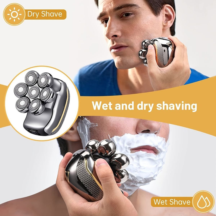Men'S Electric Shaver Rechargeable Shaver Cordless Shaver Bald Men Shaver - Silver - Size SET