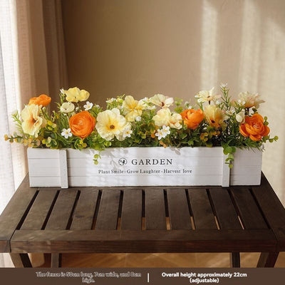 faux potted plant, sunflower, wooden box, home decor, Australia, living room decoration, tabletop decoration, no maintenance plant, realistic artificial flowers, gift for mum, farmhouse style, modern rustic decor - Multi - Size 24