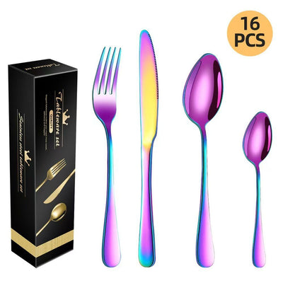 western cutlery set, steak knife and fork set, stainless steel cutlery, gift set for dining, 16-piece cutlery, Australian dining, steak knives Australia, premium cutlery set, gift for couples, housewarming gift - Gorgeous colors - Size 16 -piece set