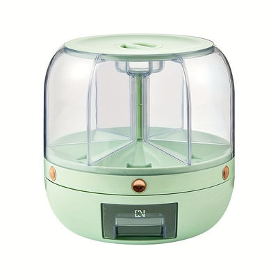 rotating storage container, large capacity grain storage, food storage box, sealed food container, kitchen organization, insect proof food storage, moisture proof food storage, airtight canister, Australian pantry - Green - Size 12L