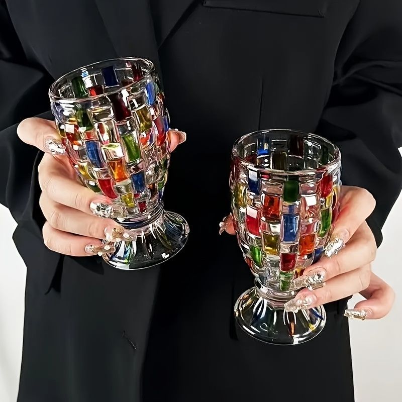 hand-painted glasses, highball glasses, lead-free crystal, colorful drinkware, festive glasses, handcrafted crystal glasses, juice glasses, whiskey glasses, cocktail glasses, iced tea glasses, Christmas glasses, Australian home bar, unique glassware, hand