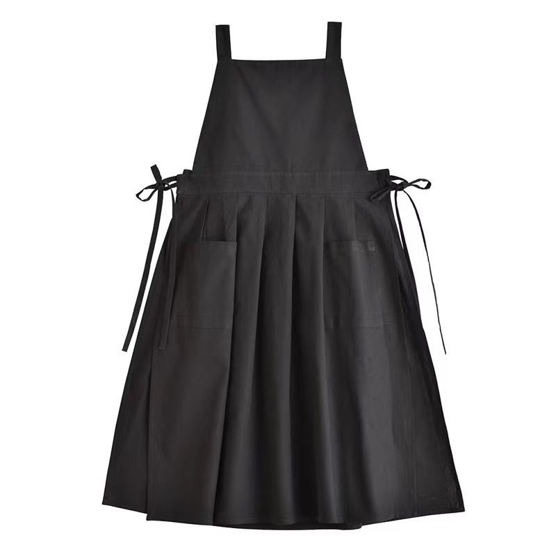 sleeveless apron, bib apron, apron with pockets, kitchen apron, baking apron, pet care apron, art apron, nail art apron, milk tea apron, Australian apron, home cook apron, craft apron - Black - Size M