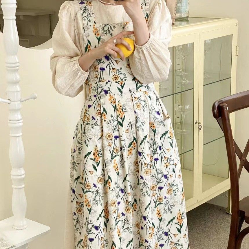sleeveless apron, bib apron, apron with pockets, kitchen apron, baking apron, pet care apron, art apron, nail art apron, milk tea apron, Australian apron, home cook apron, craft apron - Floral - Size M
