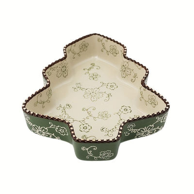 Christmas baking dish, ceramic baking ware, festive tableware, food-grade baking dish, heat-resistant dish, holiday dinnerware, Australian kitchen, Christmas gift idea, ceramic bakeware Australia - Green - Size 800ML