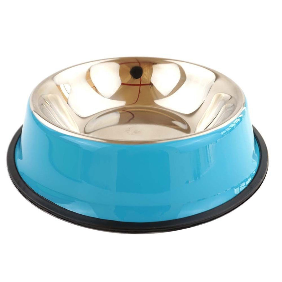stainless steel pet bowls, non-slip dog bowls, large dog food bowls, cat bowls, pet food bowl, dog bowl large capacity, cat feeding bowl, durable pet bowls, anti-skid pet dishes, pet feeding products Australia - Blue - Size 26CM