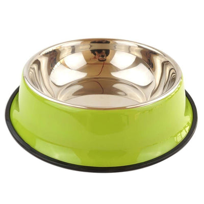 stainless steel pet bowls, non-slip dog bowls, large dog food bowls, cat bowls, pet food bowl, dog bowl large capacity, cat feeding bowl, durable pet bowls, anti-skid pet dishes, pet feeding products Australia - Green - Size 18CM