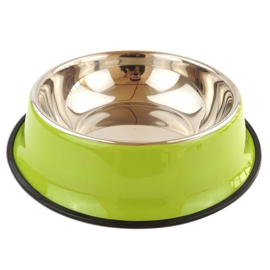 stainless steel pet bowls, non-slip dog bowls, large dog food bowls, cat bowls, pet food bowl, dog bowl large capacity, cat feeding bowl, durable pet bowls, anti-skid pet dishes, pet feeding products Australia - Green - Size 34CM