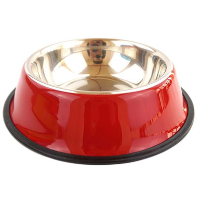 stainless steel pet bowls, non-slip dog bowls, large dog food bowls, cat bowls, pet food bowl, dog bowl large capacity, cat feeding bowl, durable pet bowls, anti-skid pet dishes, pet feeding products Australia - Red - Size 26CM