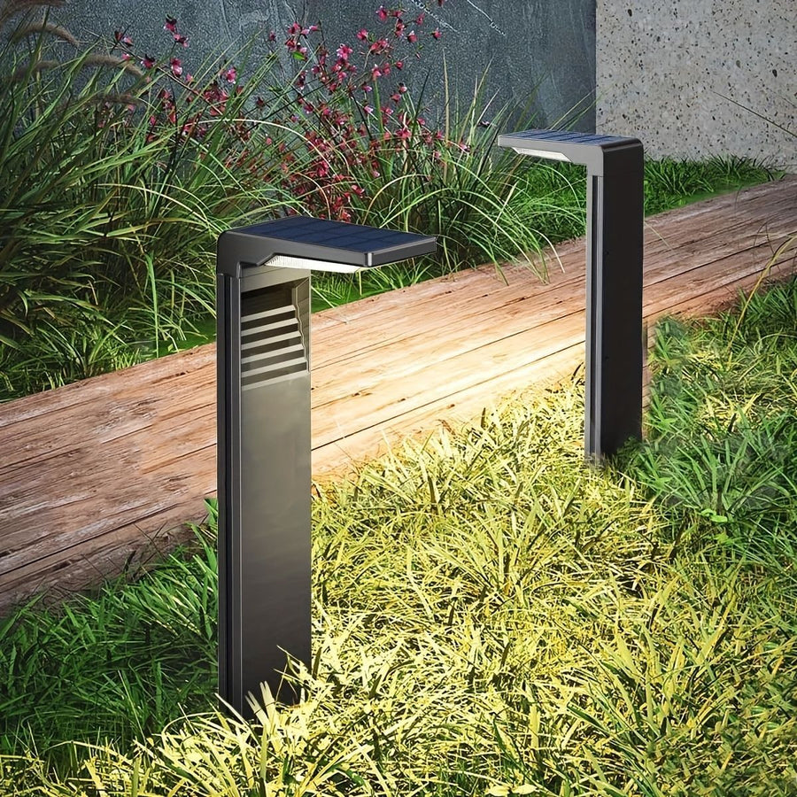solar path lights, 2-pack, warm white cool white, four lighting modes, outdoor lighting, garden lights, driveway lights, lawn lights, Australian outdoor decor, eco-friendly path lights - Black - Size 2pcs