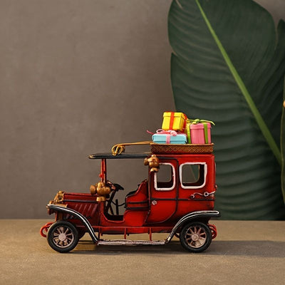 Vintage Car Christmas Decoration Christmas Ornament Desktop Decoration HomeChristmas decoration, vintage car ornament, desktop decor, home decor, wine cabinet decoration, festive gift topper, Australian Christmas, holiday tabletop accent, retro car figuri