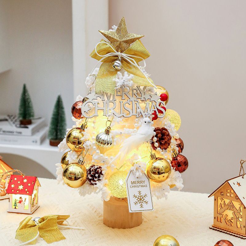 mini desktop Christmas tree, flocked pink Christmas tree, Christmas tree set, Christmas decorations, DIY Christmas tree, Christmas gift, office Christmas decor, festive tabletop tree - Christmas - Size 6