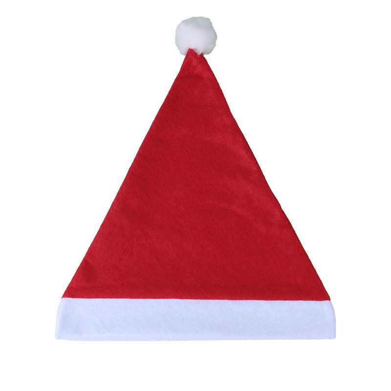 adult christmas hats, christmas party hats, outdoor christmas decorations, festive hats, santa hats, christmas accessories, red and white santa hat, fluffy pom pom hat - Red - Size 20PCS