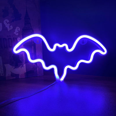 Bat LED Neon Light - Blue - Size M