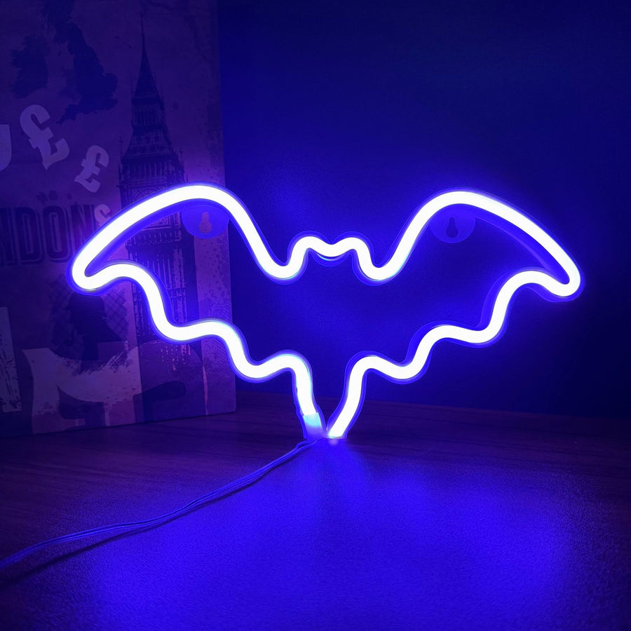 Bat LED Neon Light - Blue - Size M