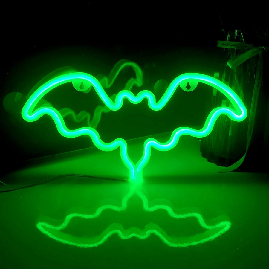 Bat LED Neon Light - Green - Size M