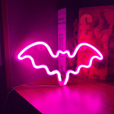 Bat LED Neon Light - Pink - Size M