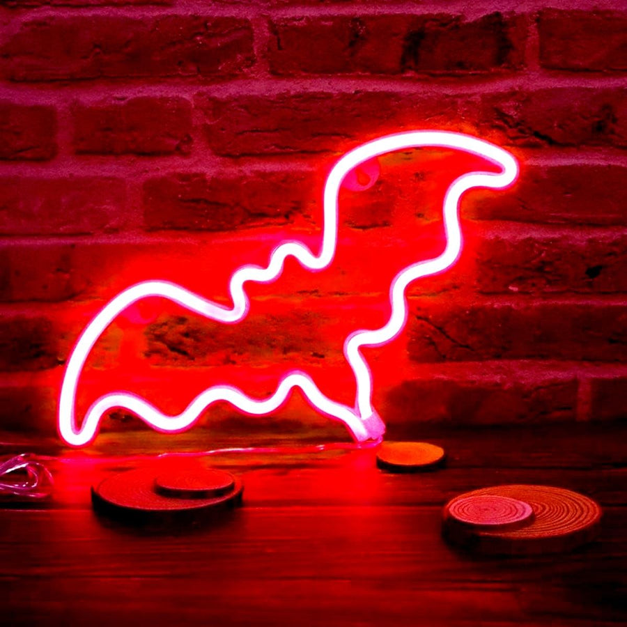 Bat LED Neon Light - Red - Size M