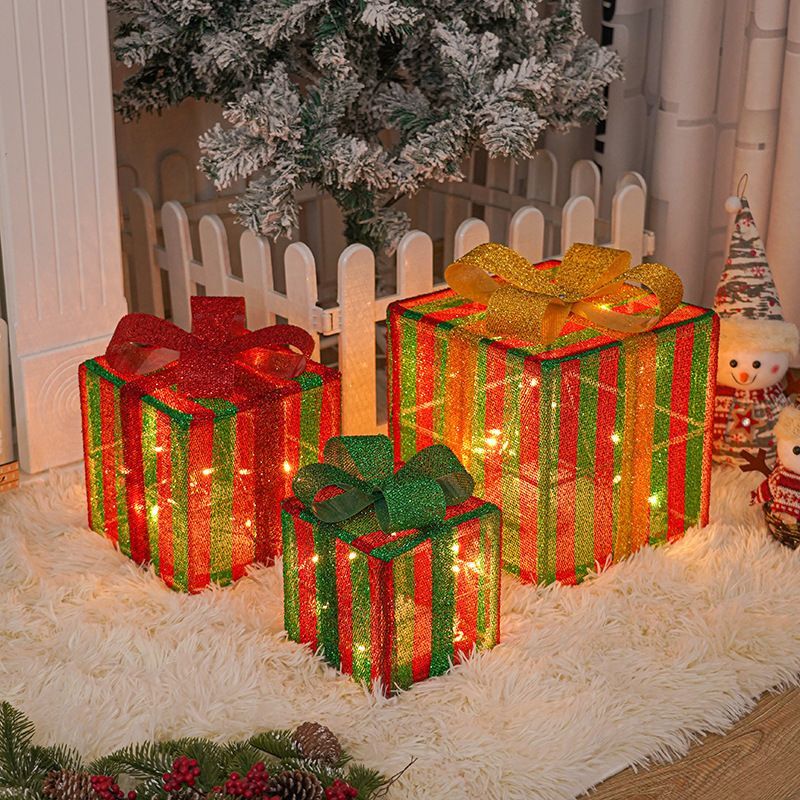 Christmas gift box, LED decorative lights, holiday decor, festive room decoration, battery operated Christmas lights, gift box lights, Australian Christmas decorations - Christmas - Size 4