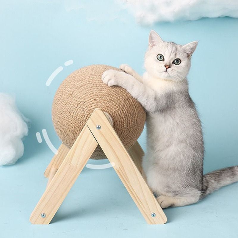 cat scratching post, vertical cat scratcher, debris-free cat post, cat self claw sharpener, cat exercise toy, durable cat scratching post, Australian cat accessories - Khaki - Size L