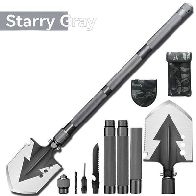 multifunctional military shovel, outdoor folding shovel, survival gear, heavy-duty spade, camping tool, hiking shovel, Australian outdoor gear, detachable shovel, emergency tool - Gray - Size 112CM